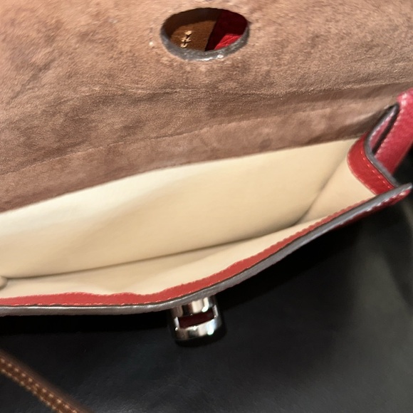 🔥🔥🔥Dooney & Bourke Red Leather Small Shopped Bag Satchel Crossbody Bag - Picture 14 of 14